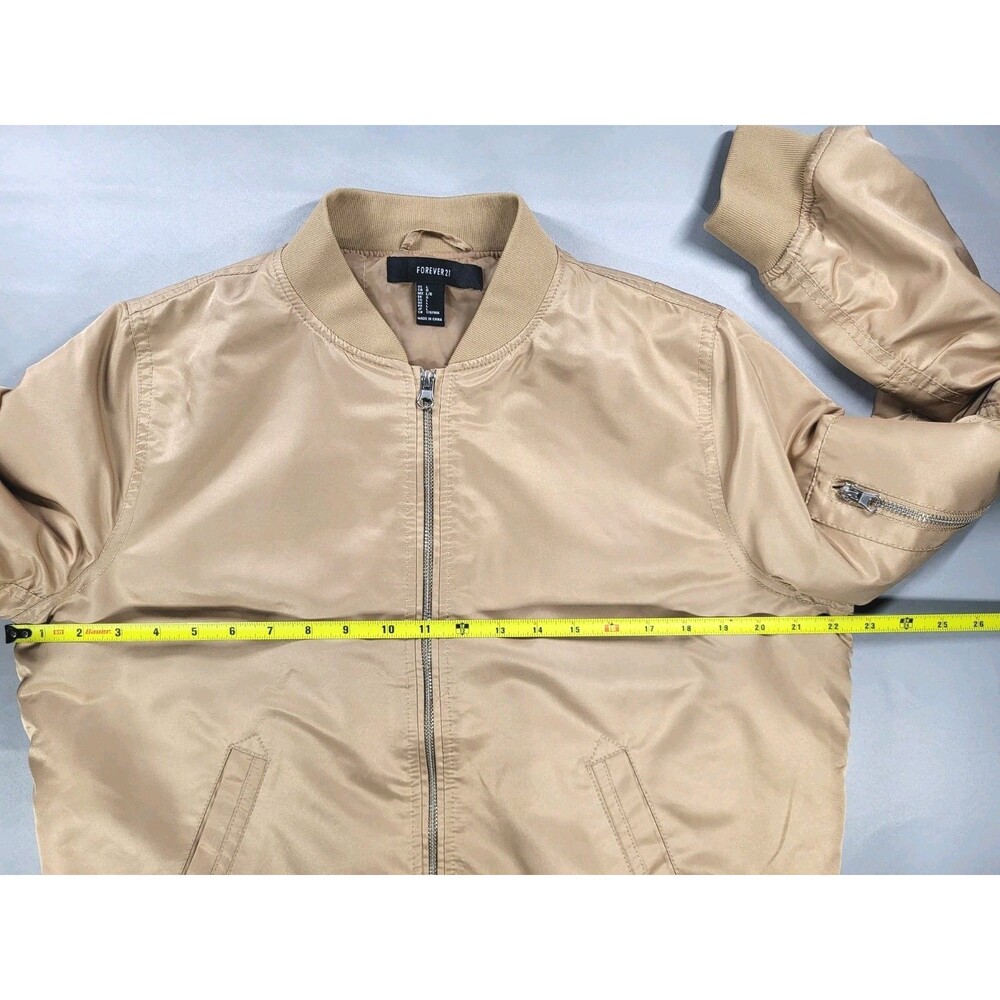 Forever 21 Men's Satin Finish Bomber Jacket - Beige / Tan (Size L - Picture 13 of 14